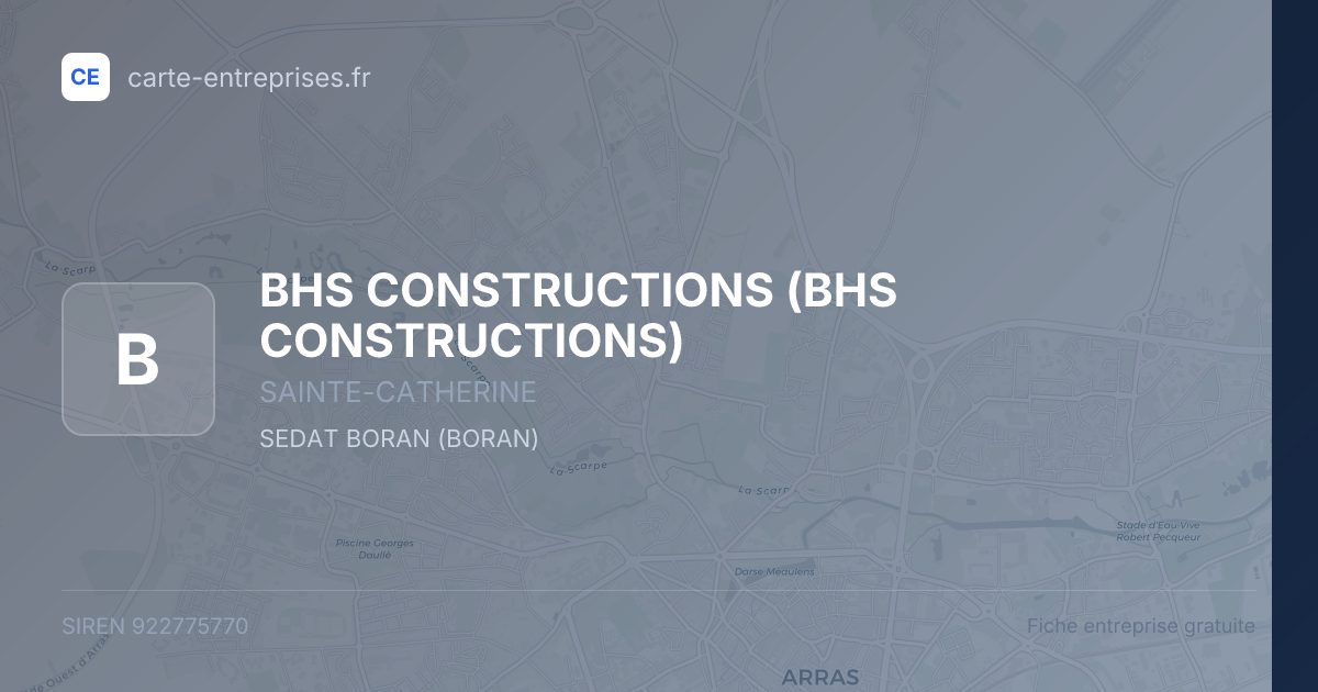 BHS CONSTRUCTIONS — 922775770 — fiche entreprise