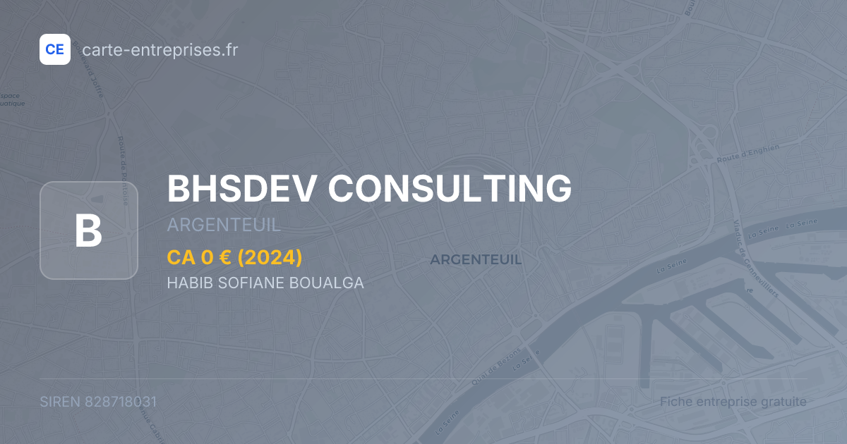 BHSDEV CONSULTING — 828718031 — fiche entreprise