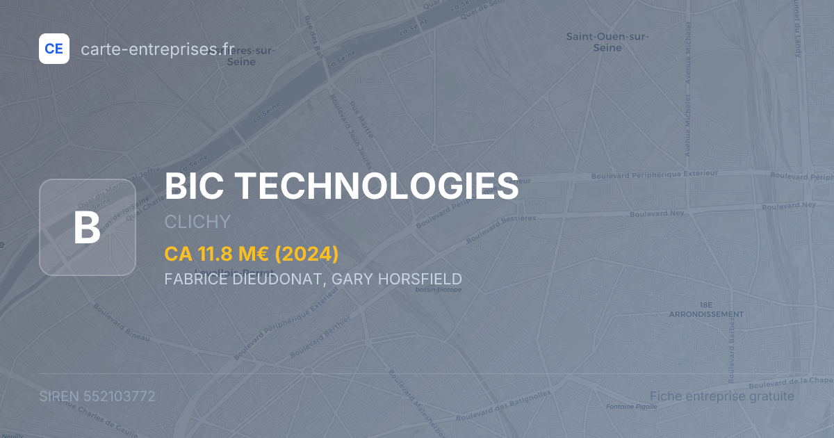 BIC TECHNOLOGIES — 552103772 — fiche entreprise