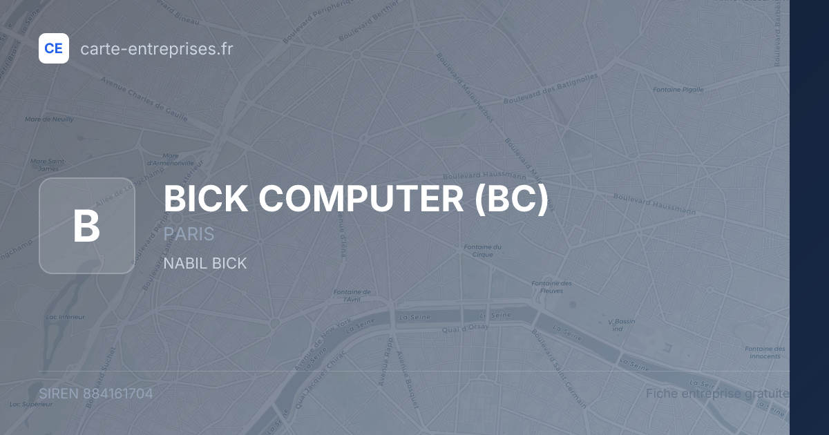 BICK COMPUTER (BC) — 884161704 — fiche entreprise