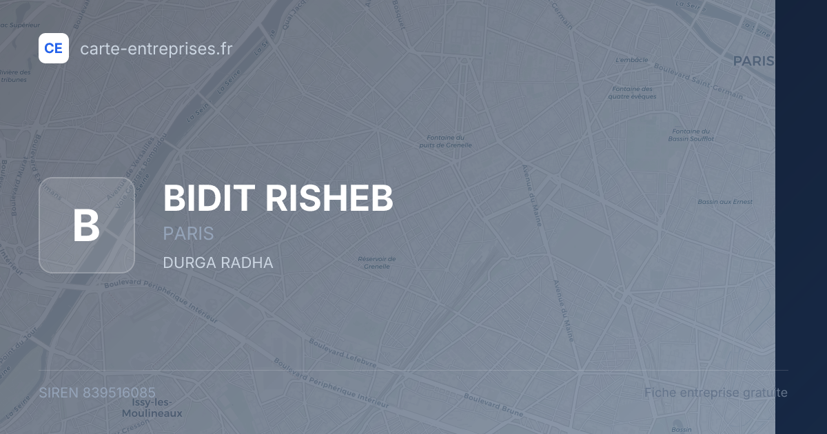 BIDIT RISHEB — 839516085 — fiche entreprise
