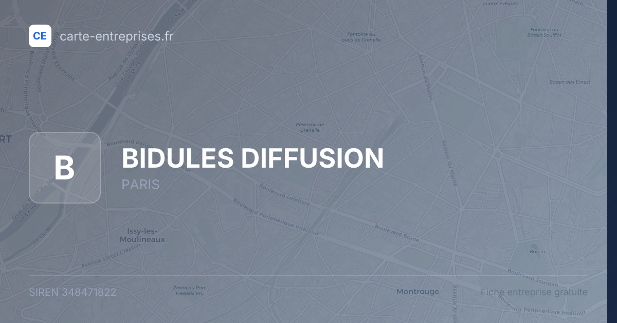 BIDULES DIFFUSION — 348471822 — fiche entreprise
