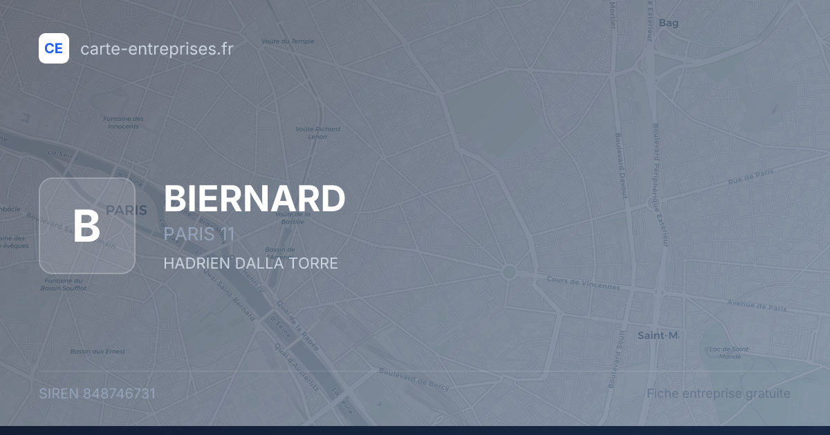 BIERNARD — 848746731 — fiche entreprise