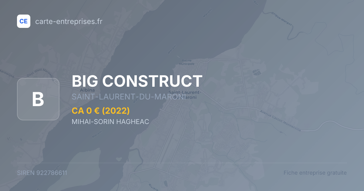 BIG CONSTRUCT — 922786611 — fiche entreprise