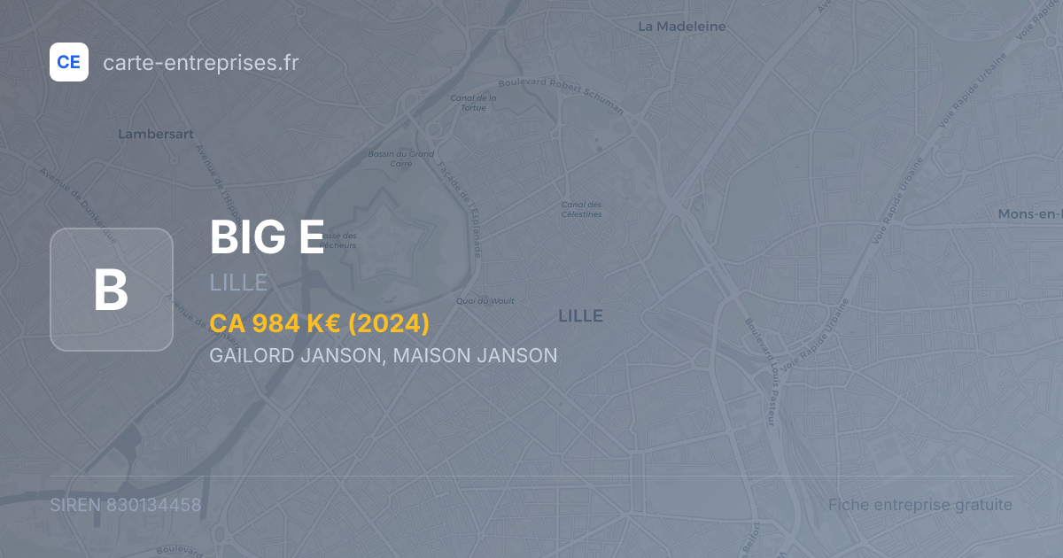 BIG E — 830134458 — fiche entreprise