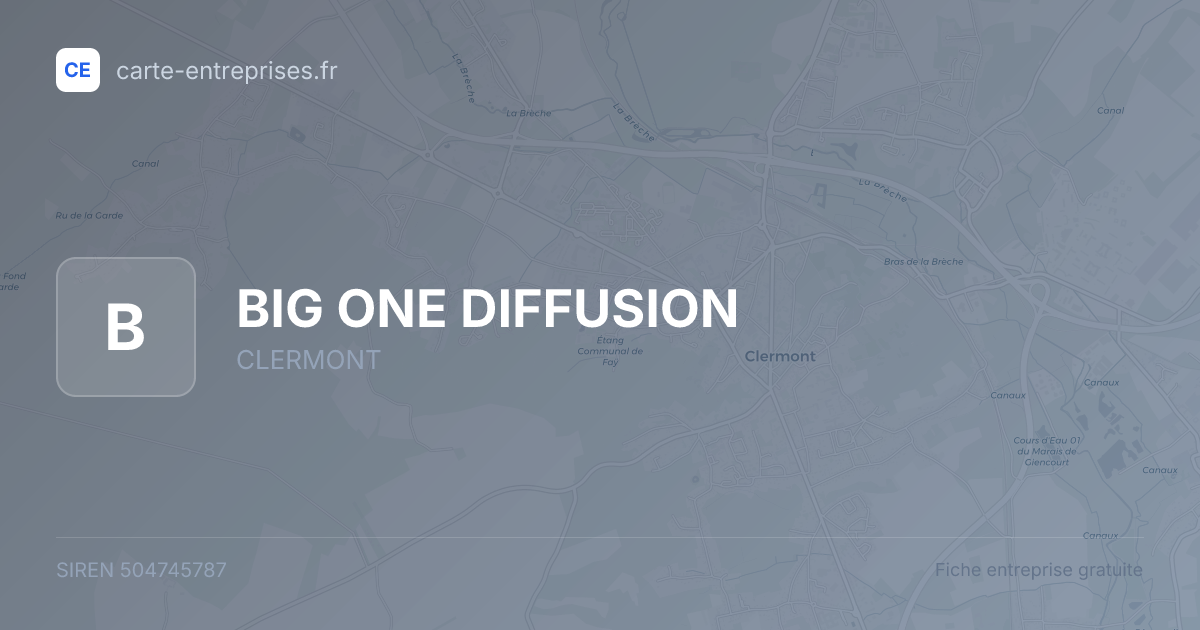 BIG ONE DIFFUSION — 504745787 — fiche entreprise