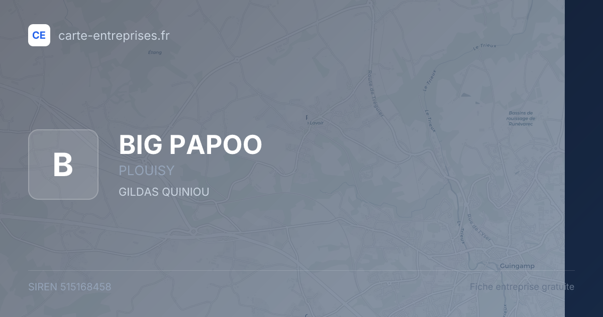 BIG PAPOO — 515168458 — fiche entreprise