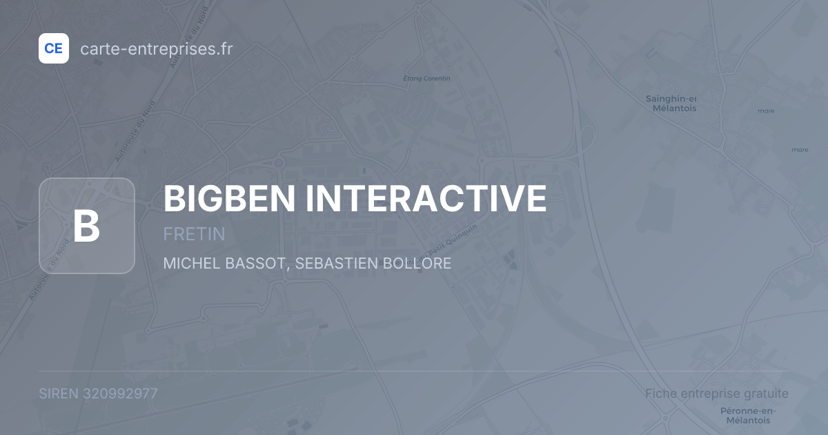 BIGBEN INTERACTIVE — 320992977 — fiche entreprise
