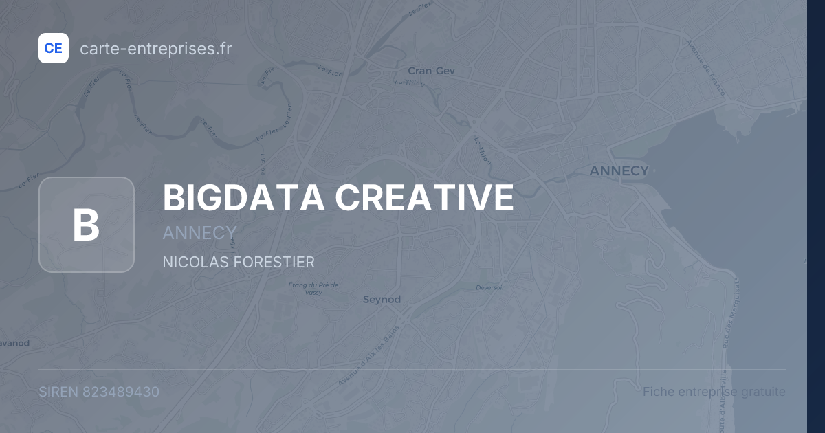 BIGDATA CREATIVE — 823489430 — fiche entreprise