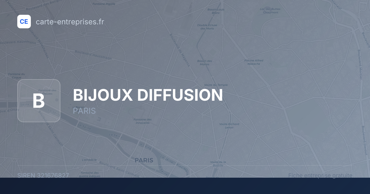 BIJOUX DIFFUSION — 321676827 — fiche entreprise