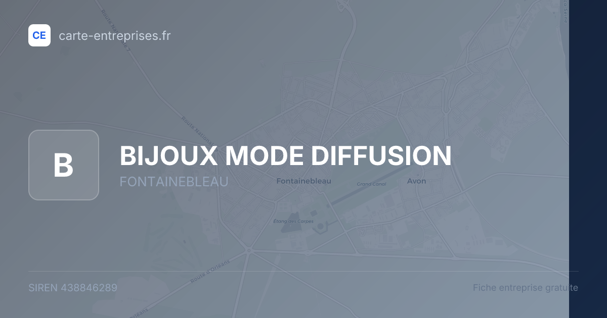 BIJOUX MODE DIFFUSION — 438846289 — fiche entreprise