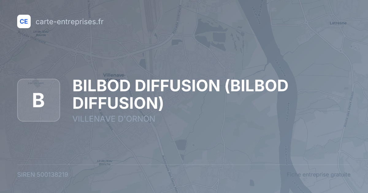 BILBOD DIFFUSION — 500138219 — fiche entreprise