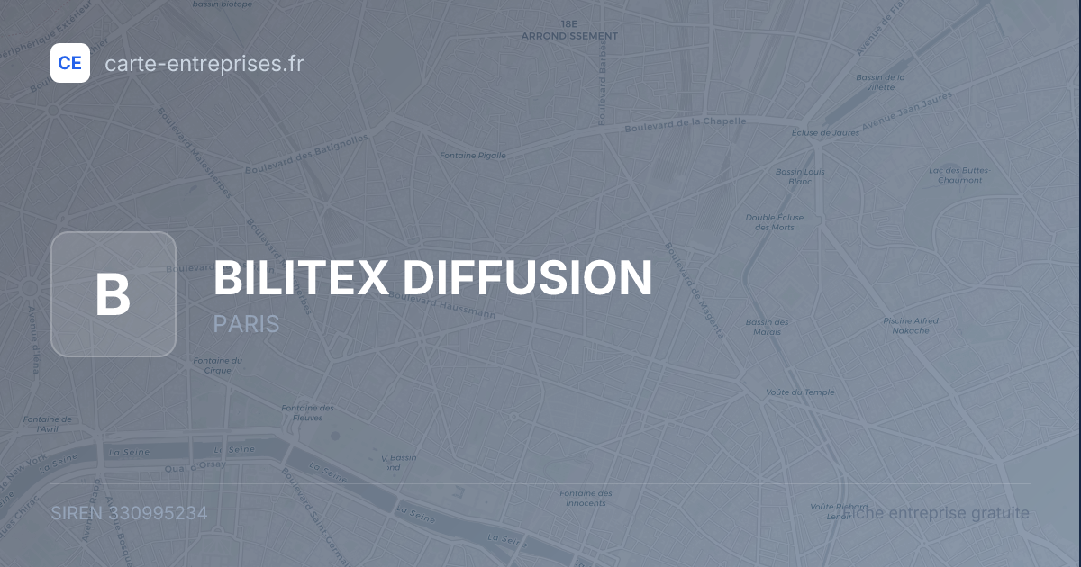 BILITEX DIFFUSION — 330995234 — fiche entreprise