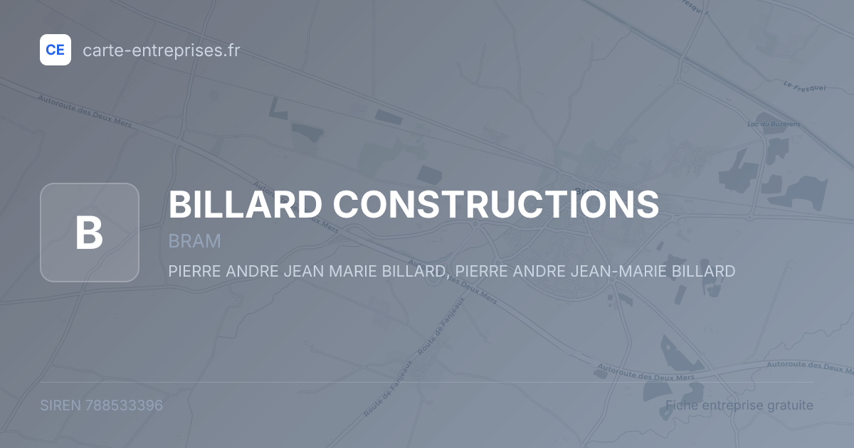 BILLARD CONSTRUCTIONS — 788533396 — fiche entreprise