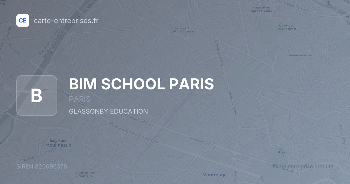 BIM SCHOOL PARIS — 820096378 — fiche entreprise