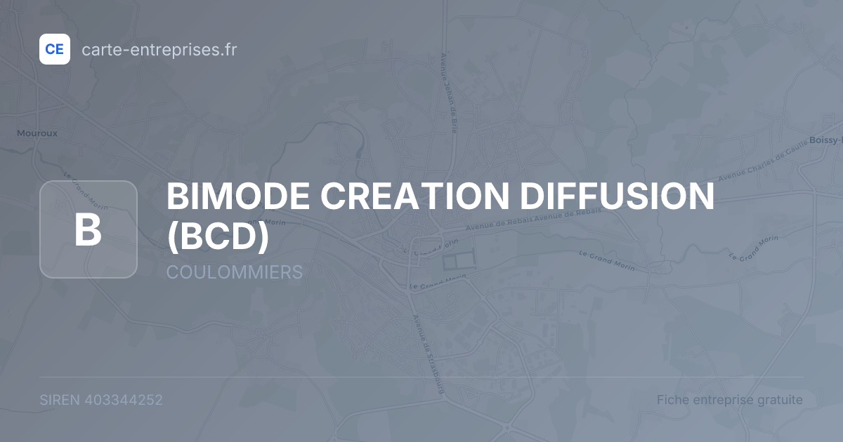 BIMODE CREATION DIFFUSION (BCD) — 403344252 — fiche entreprise