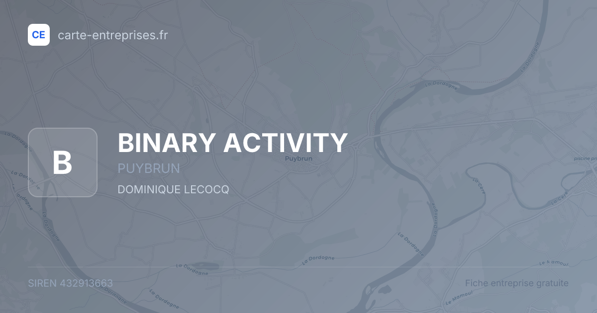 BINARY ACTIVITY — 432913663 — fiche entreprise