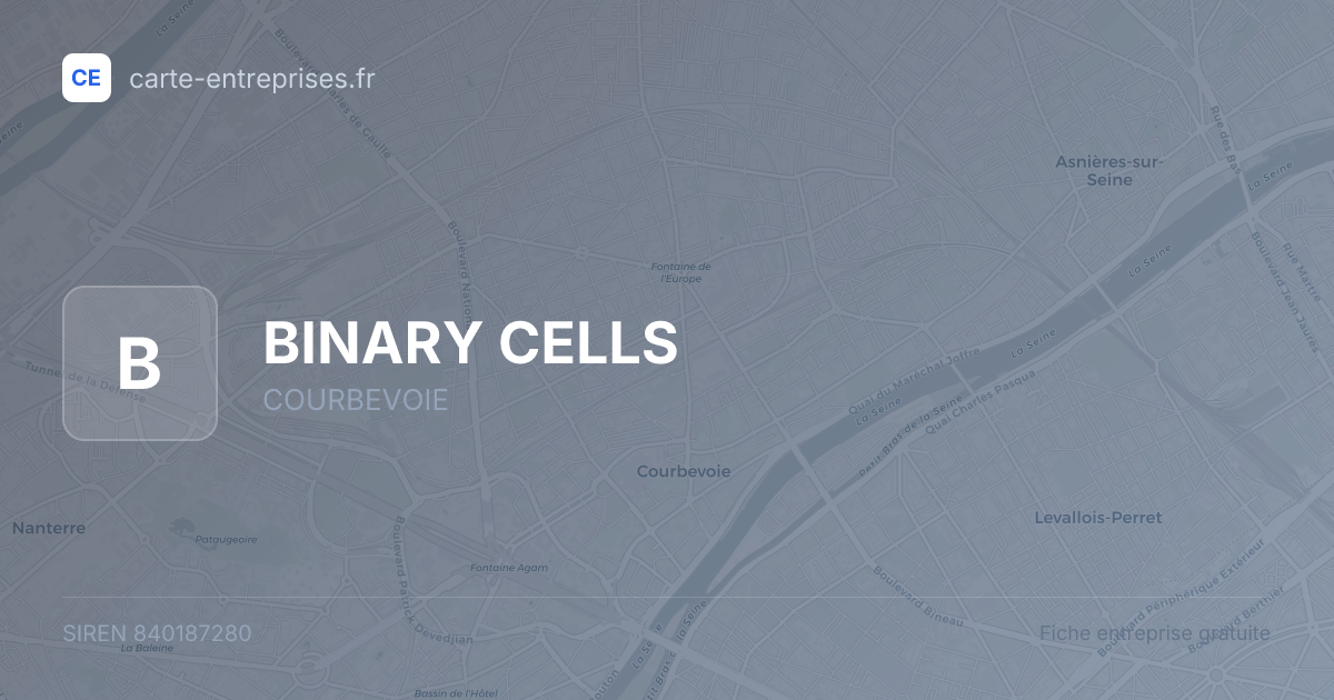BINARY CELLS — 840187280 — fiche entreprise