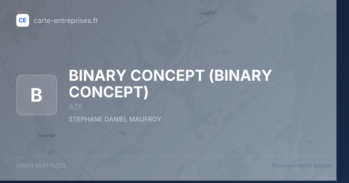 BINARY CONCEPT — 494179203 — fiche entreprise