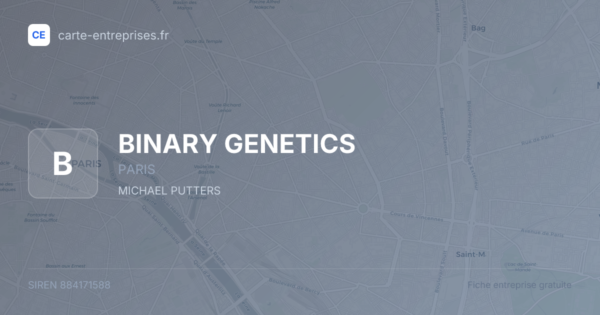 BINARY GENETICS — 884171588 — fiche entreprise