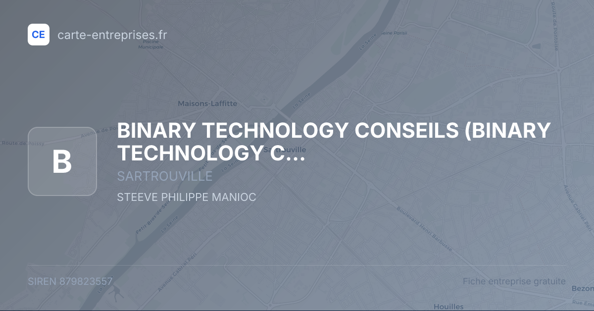 BINARY TECHNOLOGY CONSEILS (BINARY TECHNOLOGY CONSEILS) (B-TEC) — 879823557 — fiche entreprise