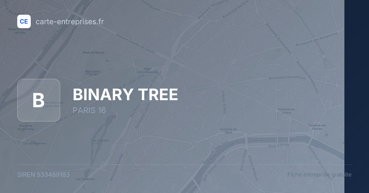 BINARY TREE — 533489183 — fiche entreprise
