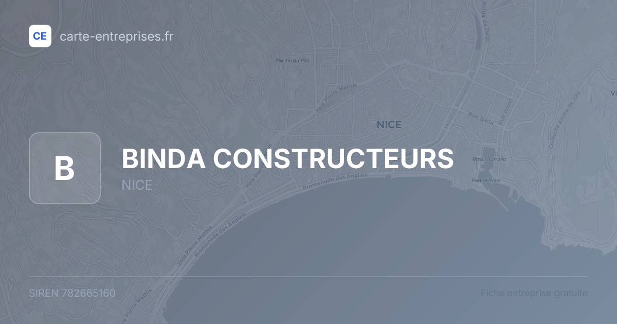 BINDA CONSTRUCTEURS — 782665160 — fiche entreprise