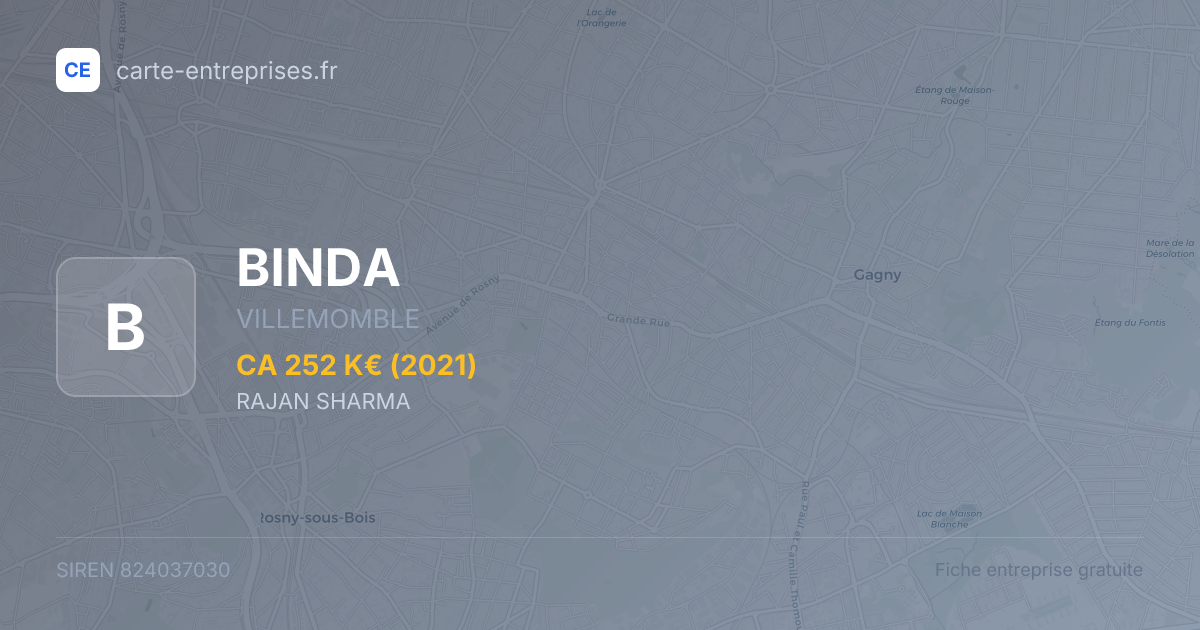 BINDA — 824037030 — fiche entreprise