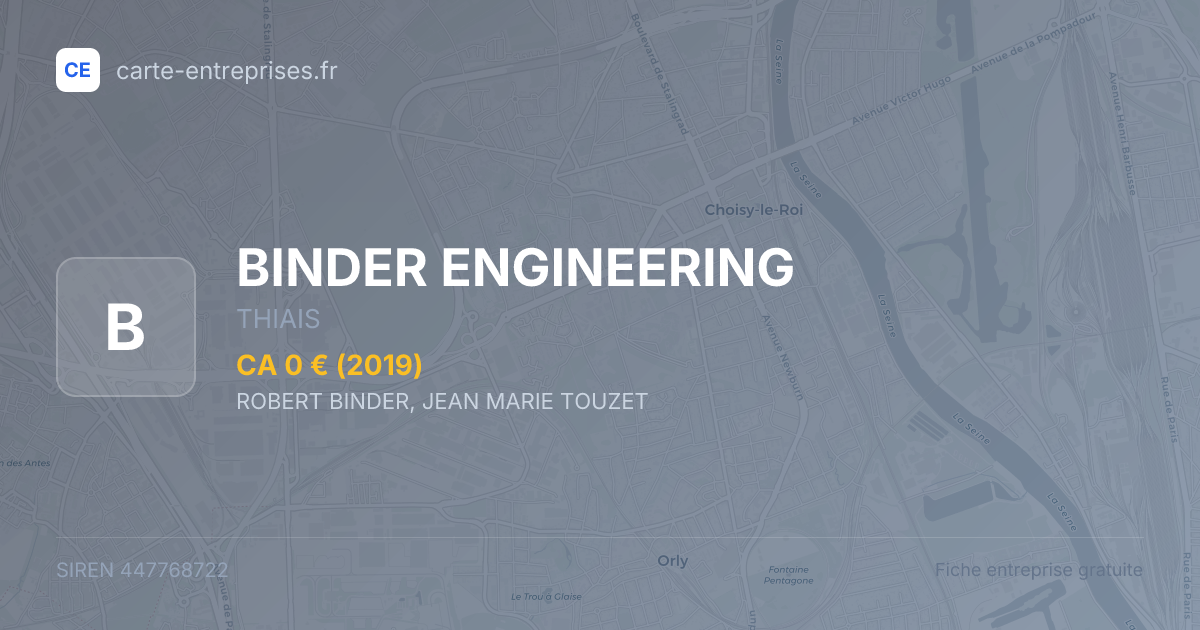BINDER ENGINEERING — 447768722 — fiche entreprise