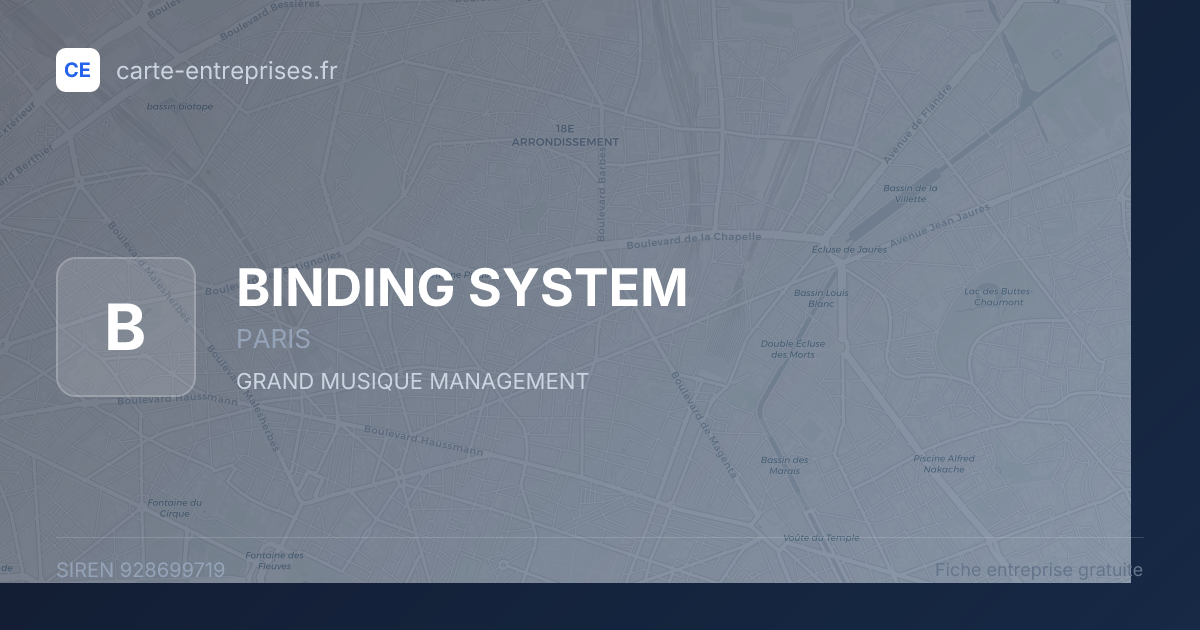 BINDING SYSTEM — 928699719 — fiche entreprise