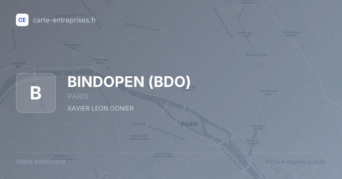 BINDOPEN (BDO) — 848057428 — fiche entreprise