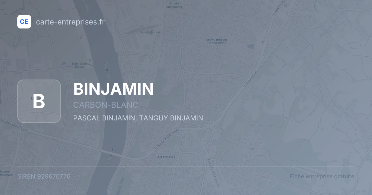 BINJAMIN — 929670776 — fiche entreprise