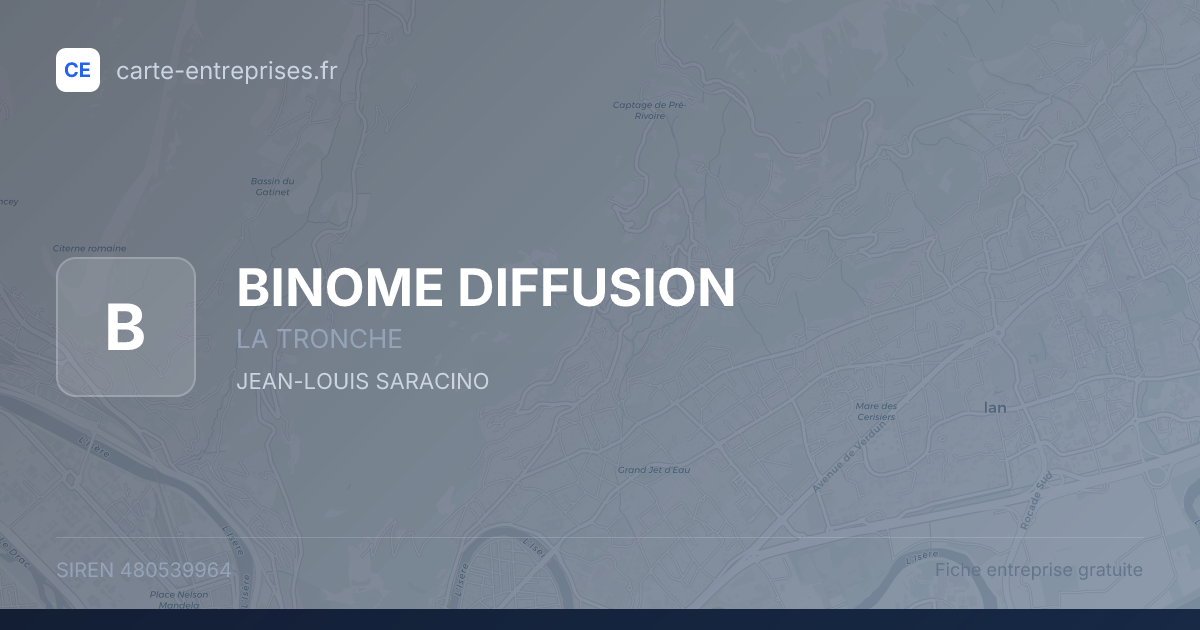 BINOME DIFFUSION — 480539964 — fiche entreprise