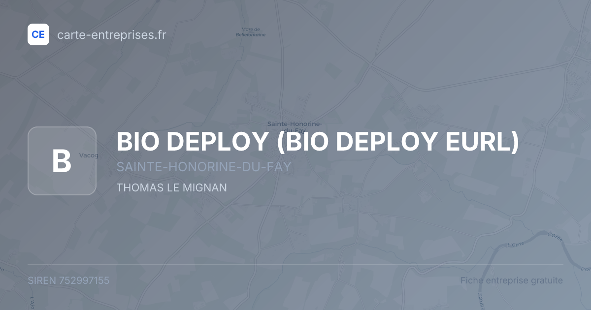 BIO DEPLOY — 752997155 — fiche entreprise