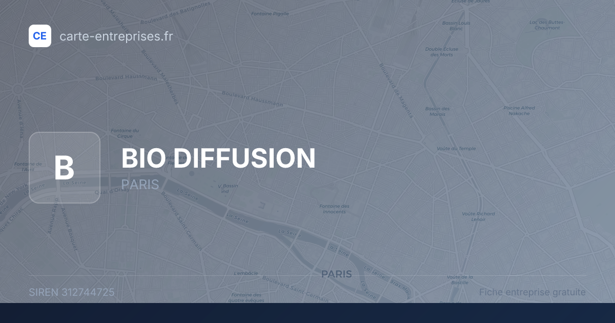 BIO DIFFUSION — 312744725 — fiche entreprise