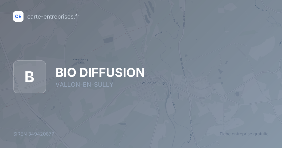 BIO DIFFUSION — 349420877 — fiche entreprise