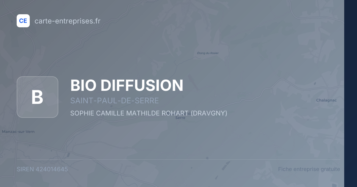 BIO DIFFUSION — 424014645 — fiche entreprise