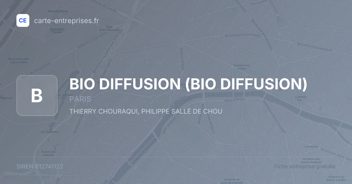 BIO DIFFUSION — 812741122 — fiche entreprise