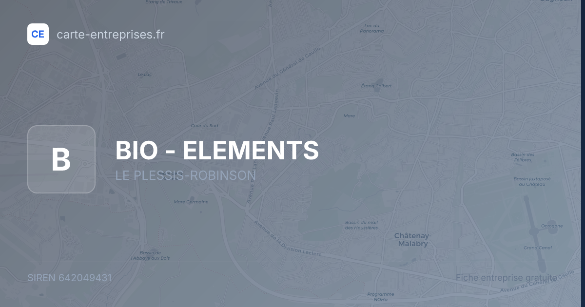 BIO - ELEMENTS — 642049431 — fiche entreprise