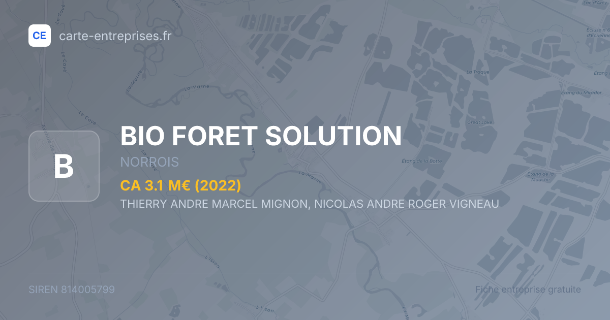 BIO FORET SOLUTION — 814005799 — fiche entreprise