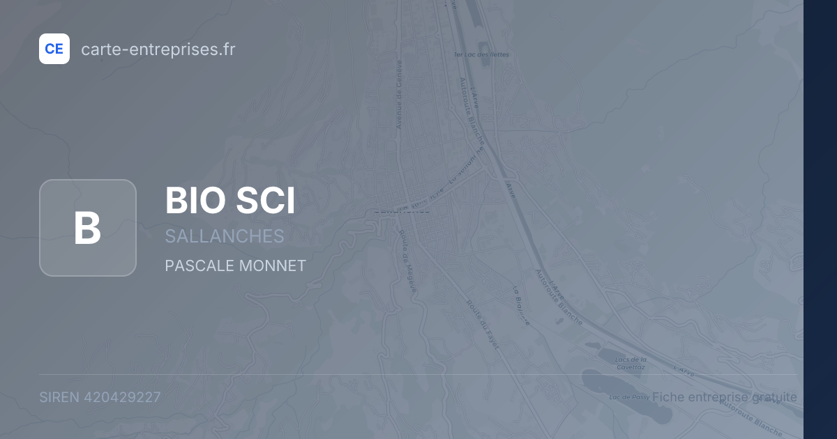 BIO SCI — 420429227 — fiche entreprise