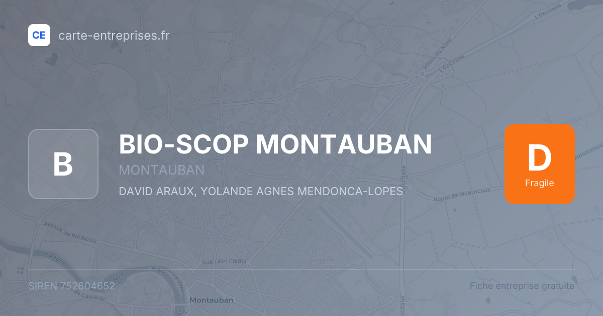 BIO-SCOP MONTAUBAN — 752604652 — fiche entreprise