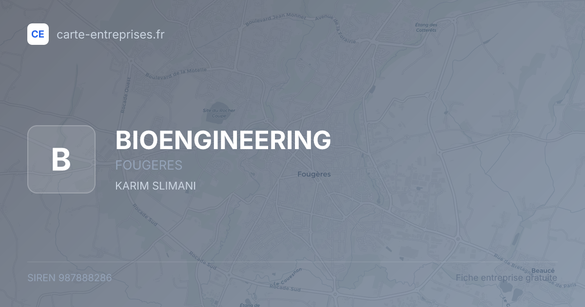 BIOENGINEERING — 987888286 — fiche entreprise