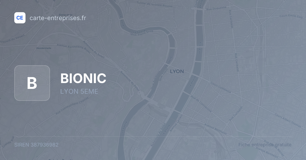 BIONIC — 387936982 — fiche entreprise