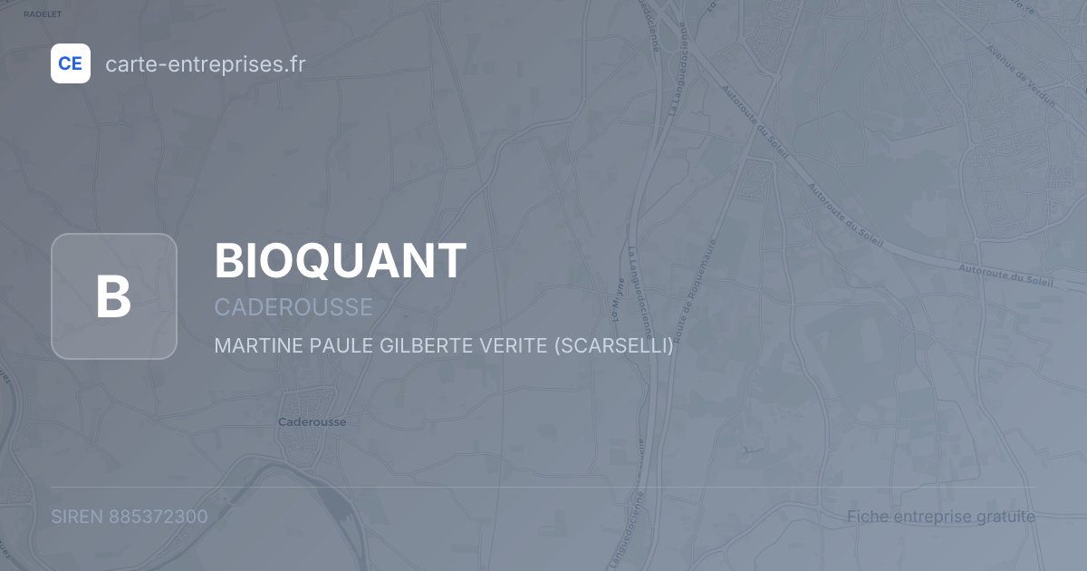 BIOQUANT — 885372300 — fiche entreprise
