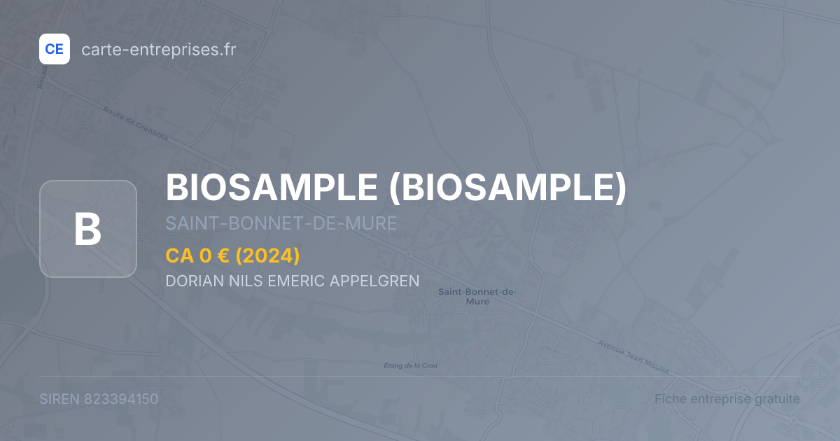 BIOSAMPLE — 823394150 — fiche entreprise