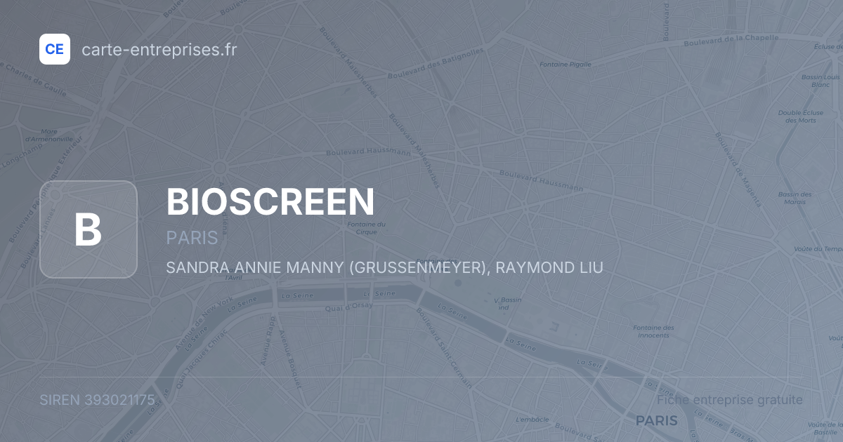 BIOSCREEN — 393021175 — fiche entreprise