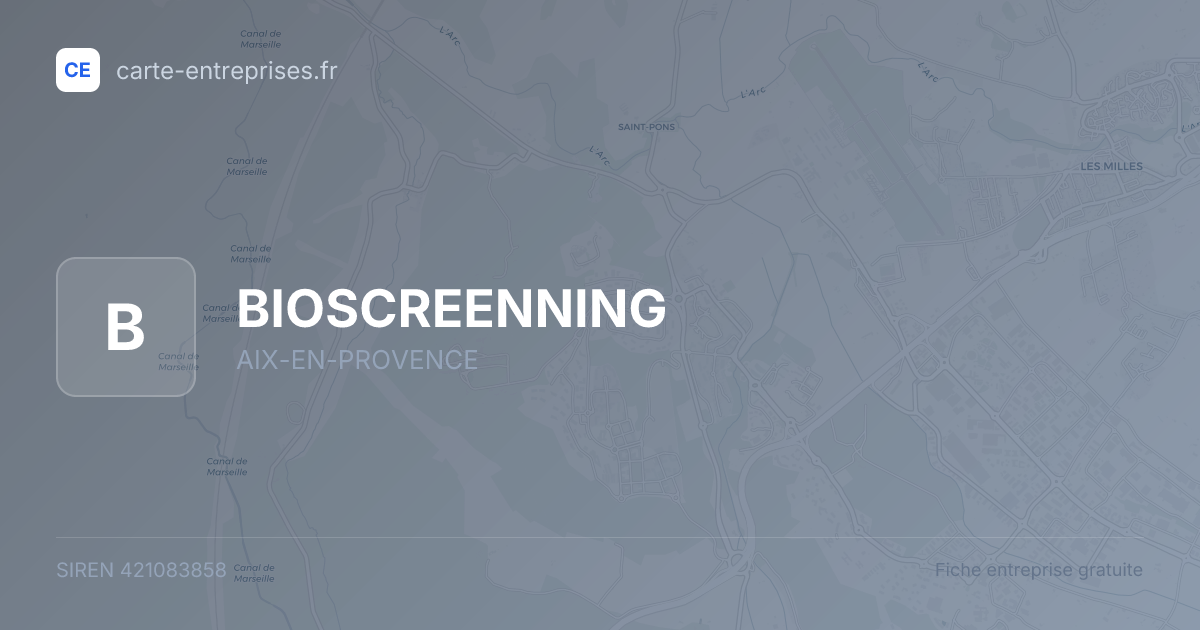 BIOSCREENNING — 421083858 — fiche entreprise