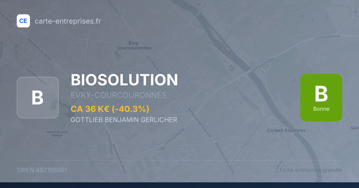 BIOSOLUTION — 492188081 — fiche entreprise