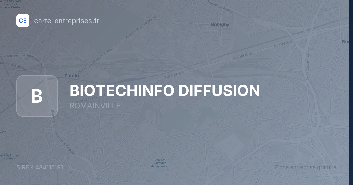 BIOTECHINFO DIFFUSION — 484115191 — fiche entreprise